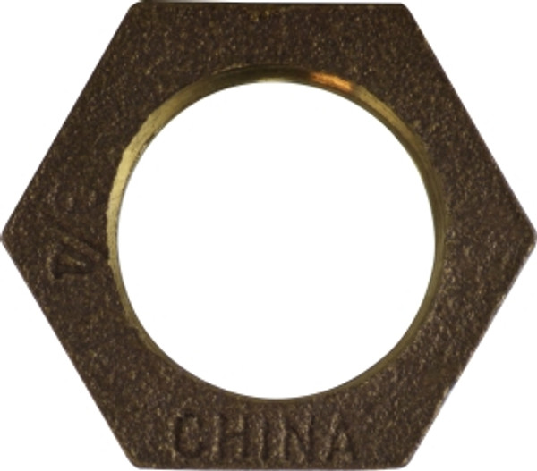 Midland Metal 44707LF Hex Locknut, 1-1/2 in FPT, Bronze