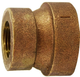Midland Metal 43450 Reducing Coupling, 1-1/2 in FPT x 1-1/4 in FPT, Bronze