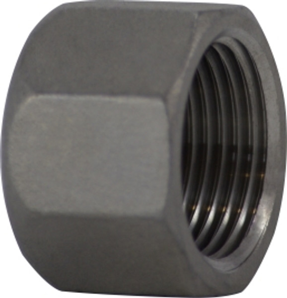 Midland Metal 62083 Barstock Hex Cap, 2 in FPT, Stainless Steel, 150 lb