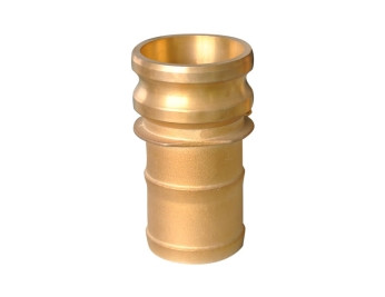 Buchanan Rubber CGE-050-B1 Cam and Groove Adapter, 1/2 in Type E x 1/2 in Hose Shank, Brass