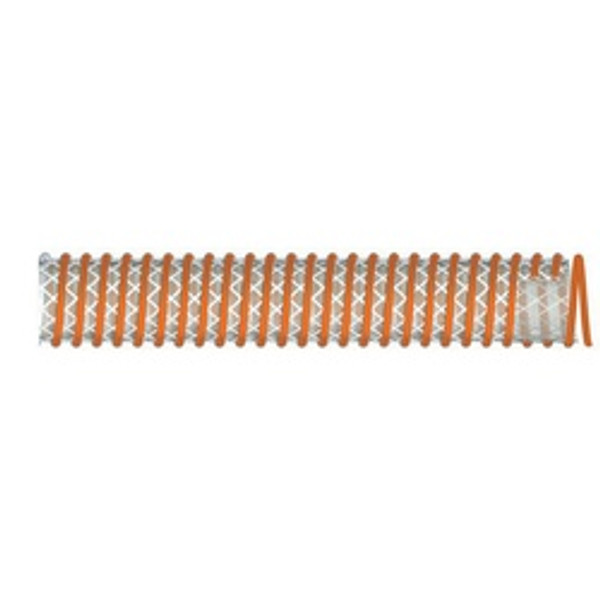 Buchanan Rubber RSPVC-400 Textile Reinforced Water Suction Hose, 100 ft L, 80 psi, PVC Tube, Clear