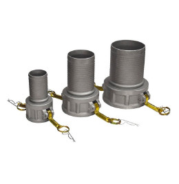 Buchanan Rubber CGC-800CS-A1 Cam and Groove Heavy-Duty Crimplok Coupler, 8 in Type C x 8 in Hose Shank, Aluminum