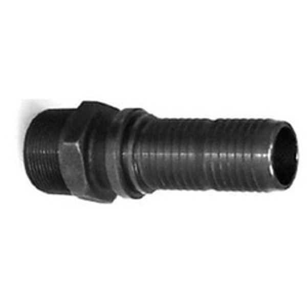 Buchanan Rubber GJM-075CR-SP Crimplok High Pressure Stem, 3/4 in MIP x 3/4 in Barb, Iron, Black