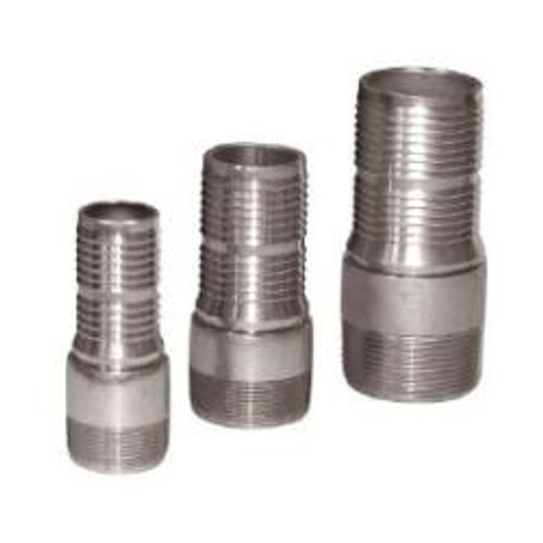 Buchanan Rubber CNT-600CR-SP Crimplok Combination Nipple, 6 in Hose Barbed x 6 in MIP, Steel