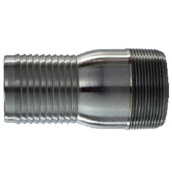 Buchanan Rubber CNT-800CS-S Heavy-Duty Crimplok Combination Nipple, 8 in MIP x 8 in Barbed, Steel, Plain