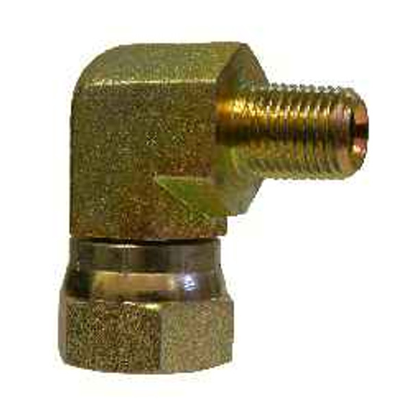 Midland Metal 1501168 90 deg Swivel Adapter Elbow, 1 in Male Pipe x 1/2 in FNPSM, Steel