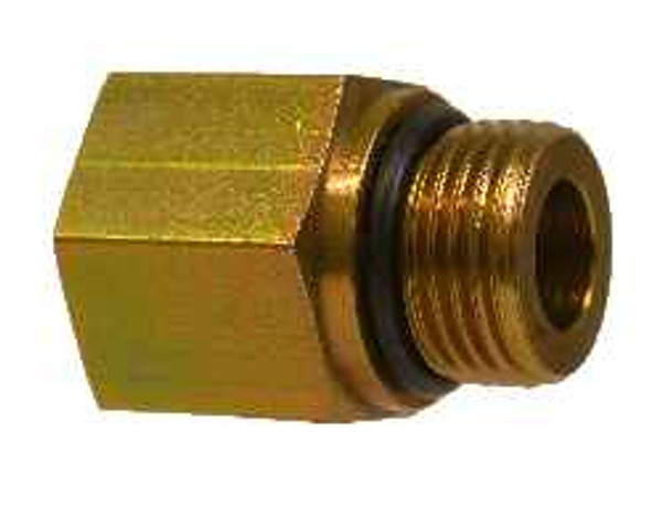 Midland Metal 6405O34 Straight Adapter, 3/8 in Male ORB x 1/4 in FNPT, Steel