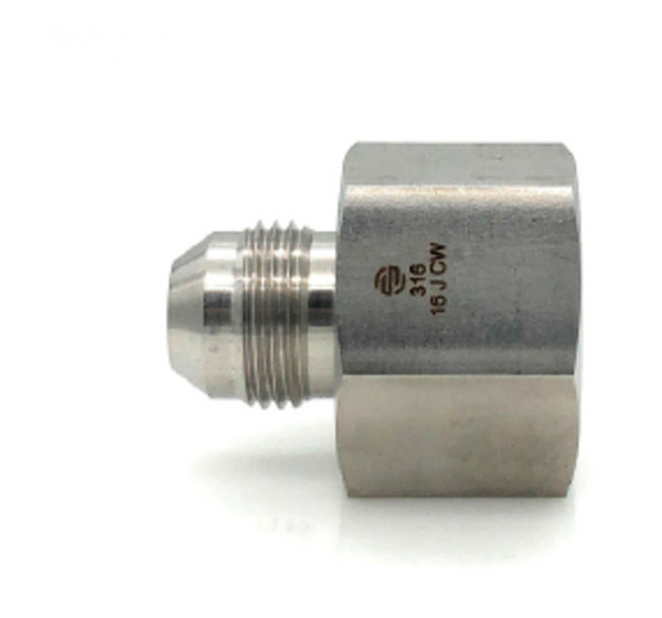 Stainless Adapters SS2406-16-08 Pipe Reducer, 1 in Female 37 deg JIC Flared x 1/2 in Male 37 deg JIC Flared