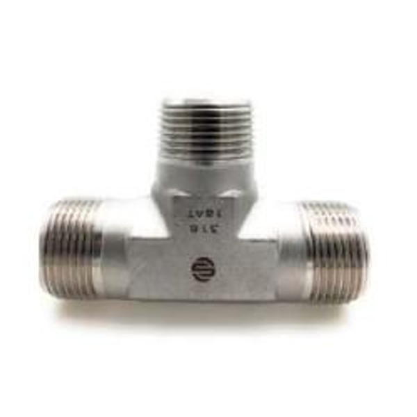 Stainless Adapters SS5600-16-16-16 Tee, 1 in MNPT x 1 in MNPT x 1 in MNPT, Stainless Steel