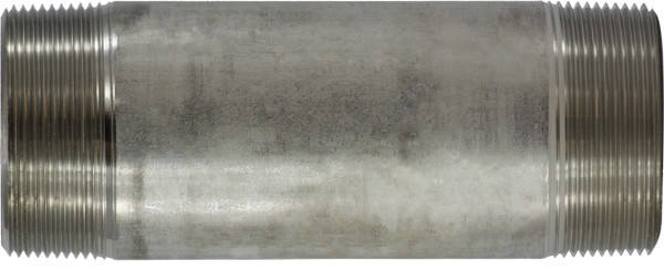 Midland Metal 49239 Welded Pipe Nipple, 4 in MPT x 4 in MPT, 11 in L, Stainless Steel, SCH 40 Schedule