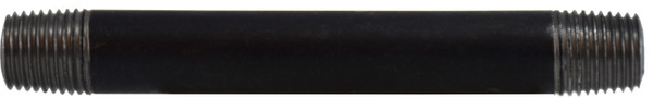 Midland Metal 59035SMLS Seamless Pipe Nipple, 1/4 in MPT x 1/4 in MPT, 11 in L, Steel, Black, SCH 80/XH Schedule