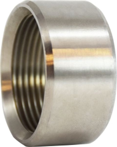 Midland Metal 63770 Half Coupling, 1/8 in FPT x 1/8 in Butt Weld, Stainless Steel, 150 lb