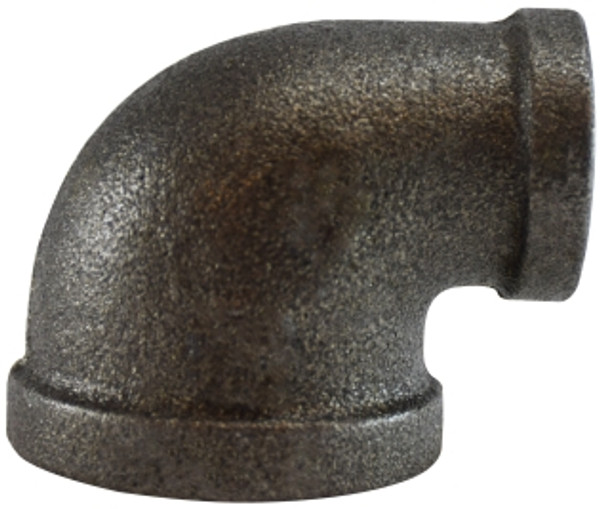 Midland Metal 65144 90 deg Reducing Elbow, 2-1/2 in FPT x 1-1/4 in FPT, Iron, Black, 150 lb
