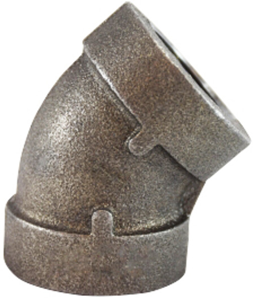 Midland Metal 68190 45 deg Elbow, 3 in Female Threaded x 3 in Female Threaded, Iron, Galvanized, XH Schedule
