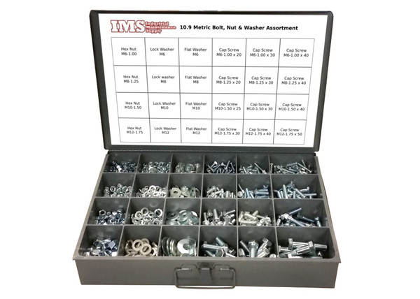 1250 Piece Metric Class 10.9 Coarse Thread Assortment
