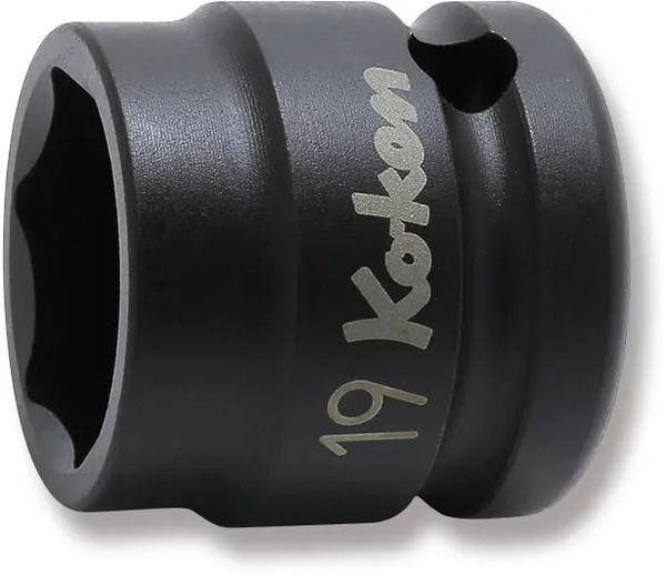Ko-ken 14401MS-19 1/2 Sq. Dr. Socket  19mm 6 point Length 28mm Thin walled