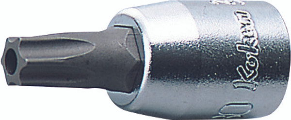 Ko-ken 2025.28-T15H 1/4 Square Drive Tamper-Resistant TORX T15H Bit Socket - Length 28mm