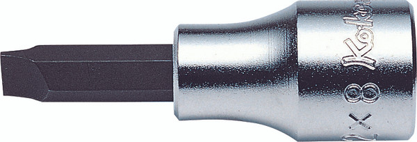 Ko-ken 3005-8 3/8 Square Drive Bit Socket Slotted 1.2X8 Length 60mm