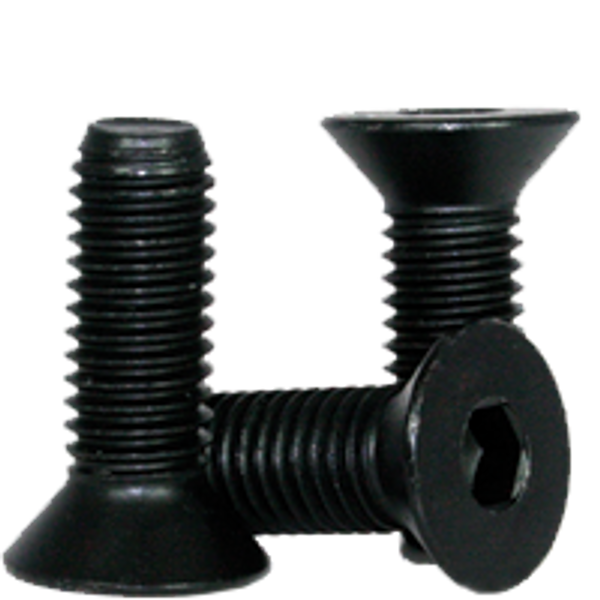 M3-0.50 x 5 mm Flat Head Socket Cap Screws, Thermal Black Oxide, Class 12.9, Coarse, Fully Threaded, Alloy Steel, DIN 7991, Qty 100