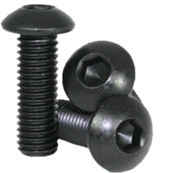 #4-40 x 1/4" Button Head Socket Cap Screws, Thermal Black Oxide, Coarse, Fully Threaded, Alloy Steel, Qty 100