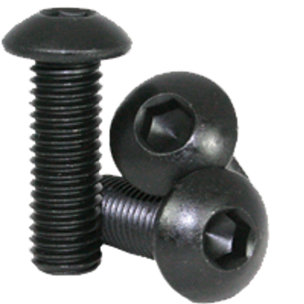 #8-32 x 1/4" Button Head Socket Cap Screws, Thermal Black Oxide, Coarse, Fully Threaded, Alloy Steel, Qty 100