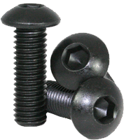 3/8"-16 x 4 1/2" Button Head Socket Cap Screws, Thermal Black Oxide, Full Thread, Coarse (UNC), Alloy Steel, Qty 100
