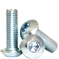 1/2"-13 x 7/8" Button Head Socket Cap Screws, Zinc-Bake Cr+3, Full Thread, Coarse (UNC), Alloy Steel, Qty 100