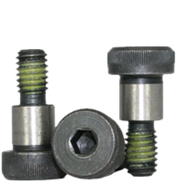 1/2"-3/8-16 x 1 1/4" Socket Shoulder Screws, Thermal Black Oxide, Nylon-Patch, Coarse, Alloy Steel, Qty 25