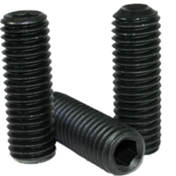 1/4"-28 x 1 3/4" Socket Set Screws, Cup Point, Thermal Black Oxide, Fine, Alloy Steel, Qty 100