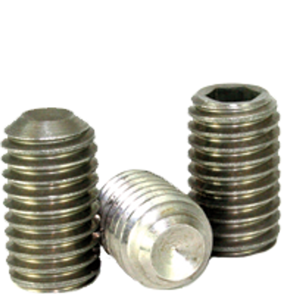 M10-1.50 x 25 mm Socket Set Screws, Cup Point, 18-8 Stainless Steel, Coarse, Qty 100