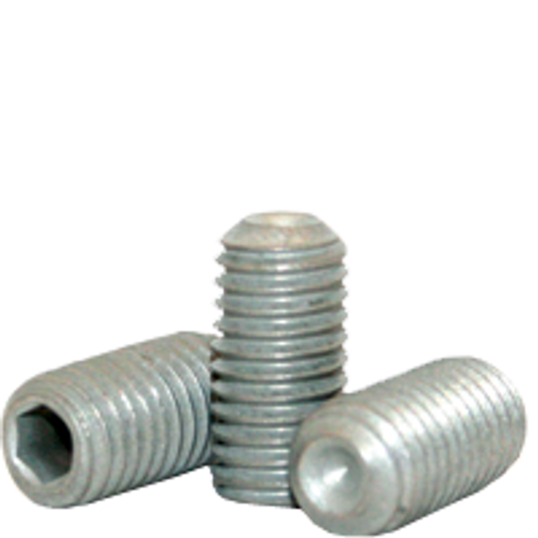 M5-0.80x20 MM SOCKET SET SCREWS CUP POINT 45H COARSE ALLOY ISO 4029 / DIN 916 ZINC-B, Qty 100