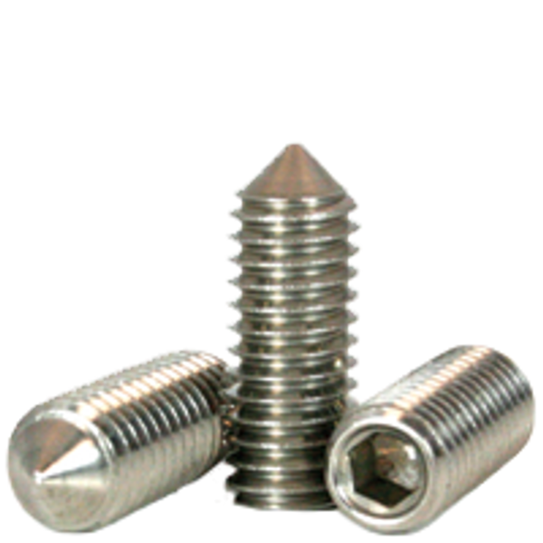 #4-40 x 1/4" Socket Set Screws, Cone Point, 18-8 Stainless Steel, Coarse, Qty 100