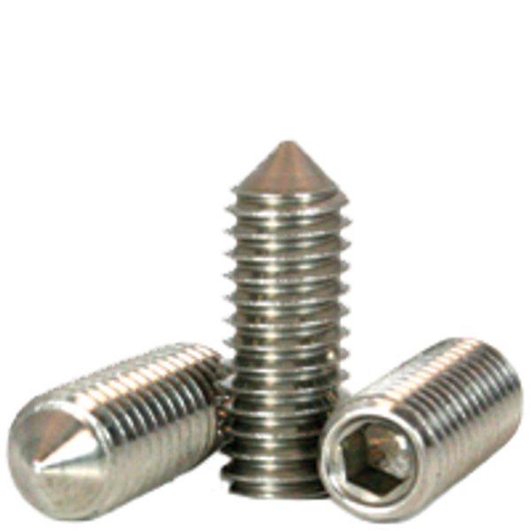 #6-32 x 1/8" Socket Set Screws, Cone Point, 18-8 Stainless Steel, Coarse, Qty 100