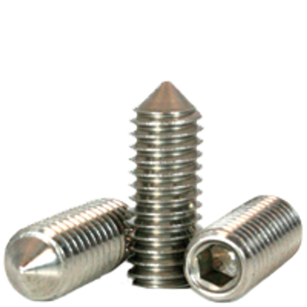 #6-32 x 1/4" Socket Set Screws, Cone Point, 18-8 Stainless Steel, Coarse, Qty 100