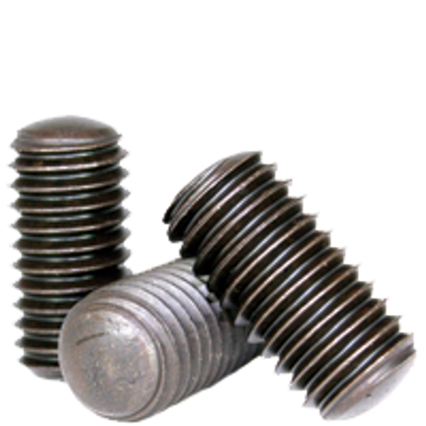 1/4"-20 x 1/4" Socket Set Screw, Oval Point, Thermal Black Oxide, Coarse, Alloy Steel, Qty 100