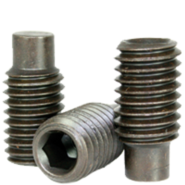 1/4"-20 x 1 1/2" Socket Set Screws, Full Dog Point, Thermal Black Oxide, Coarse, Alloy Steel, Qty 100