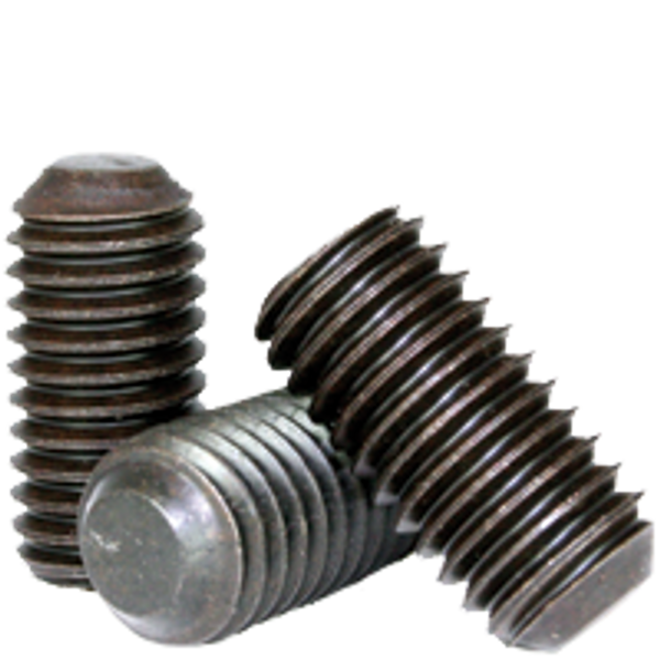 #4-40 x 3/16" Socket Set Screws, Standard Flat Head Point, Thermal Black Oxide, Coarse, Alloy Steel, Qty 100