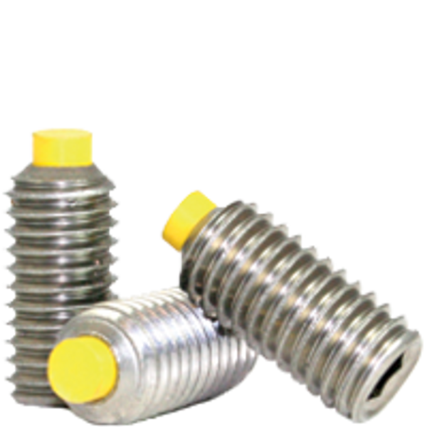 #6-32 x 1/8" Socket Set Screws, Cup Point, Nylon-Tip, 18-8 Stainless Steel, Coarse, Qty 100