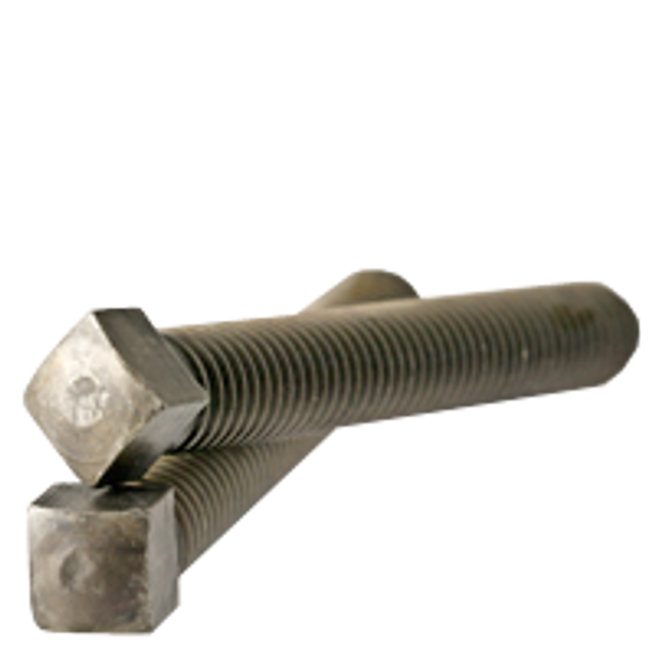 5/16"-18 x 1 3/4" Square Head Set Screws, 1/2 Dog Point, Plain, Coarse, Fully Threaded, Case Hardened, Qty 100