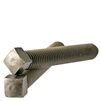 5/8"-11 x 1 1/4" Square Head Set Screws, 1/2 Dog Point, Plain, Coarse, Fully Threaded, Case Hardened, Qty 50