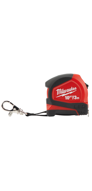 Milwaukee 10ft 3m Keychain Tape Measure with LED 48-22-6601|IMS Bolt  For Your Industrial Supply Needs