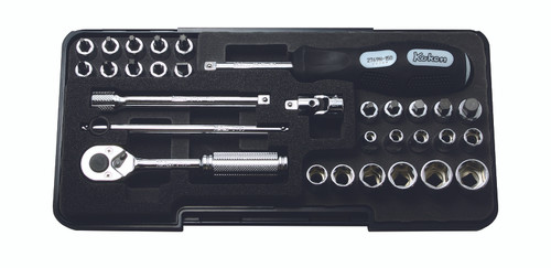 Ko-ken P2258M 1/4 Square Drive Socket set 6 point Plastic Case 31