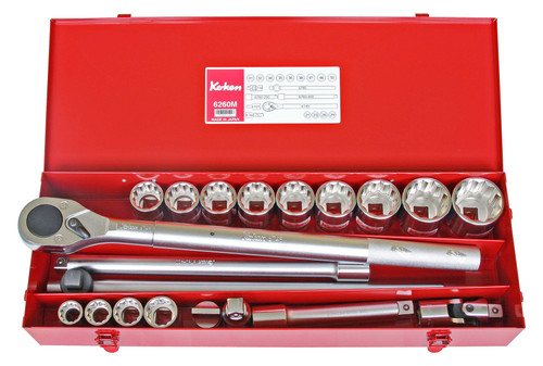 Ko-ken 6260A 3/4 Square Drive Socket Set 12 point 25 pieces