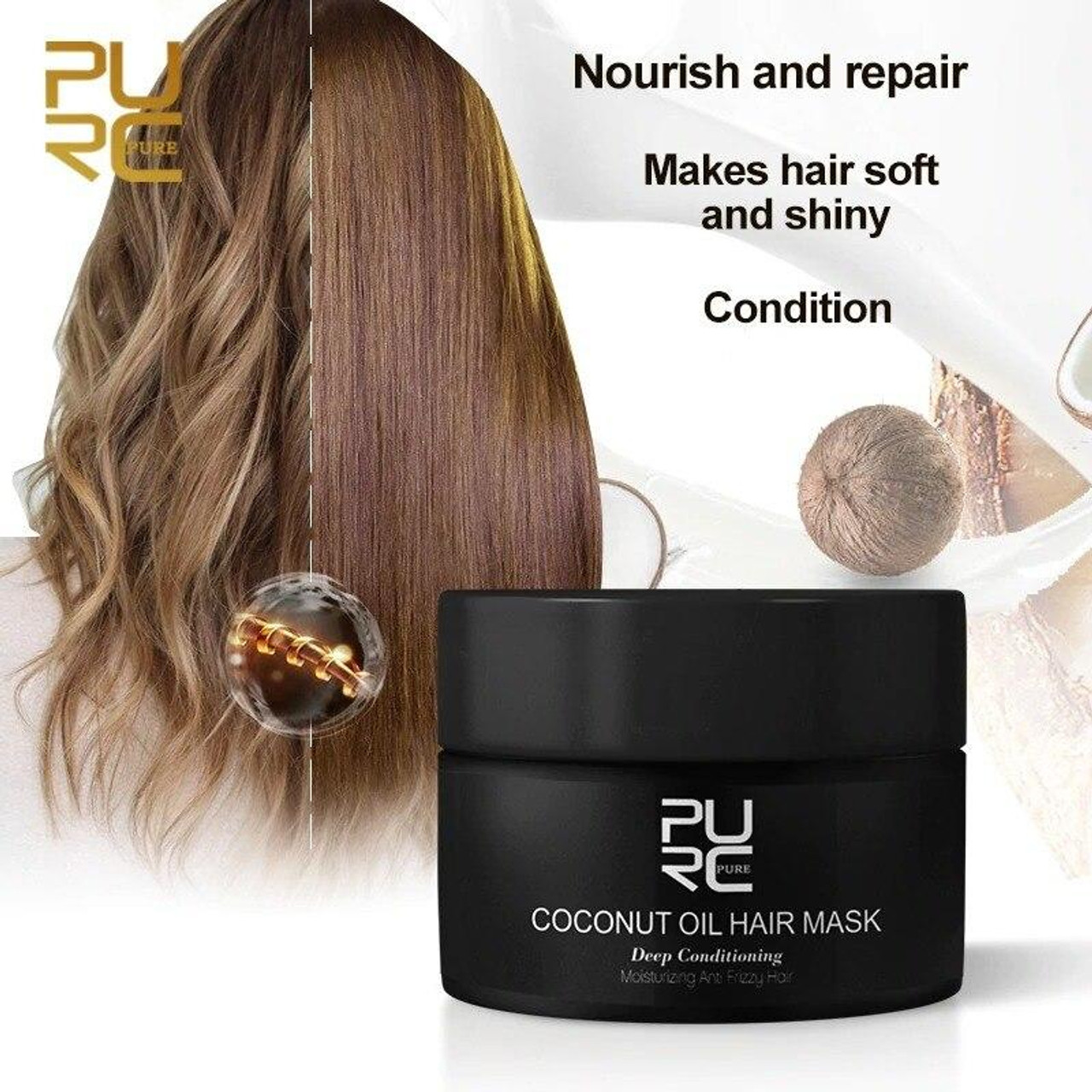 Kør væk åbning Mispend COCONUT OIL FOR HAIR MASK REPAIR BY PURE KERATIN
