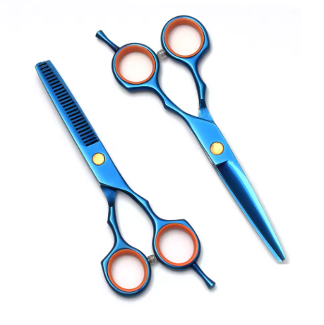 KERATIN TREATMENT PROFESSIONAL SET BLUE HAIR SCISSORS 5.5 and THINNING SCISSORS 5.5 INCHES