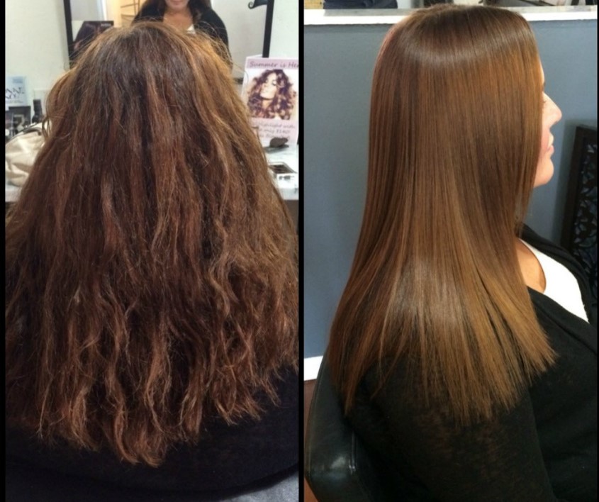 keratin treatment before and after curly hair