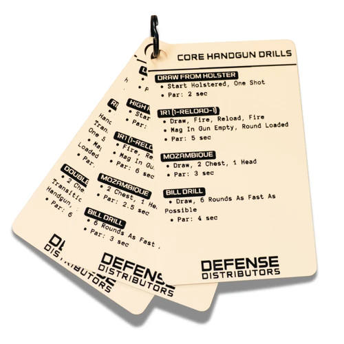 Combat Cards core drills tactical quick reference card set on a key ring
