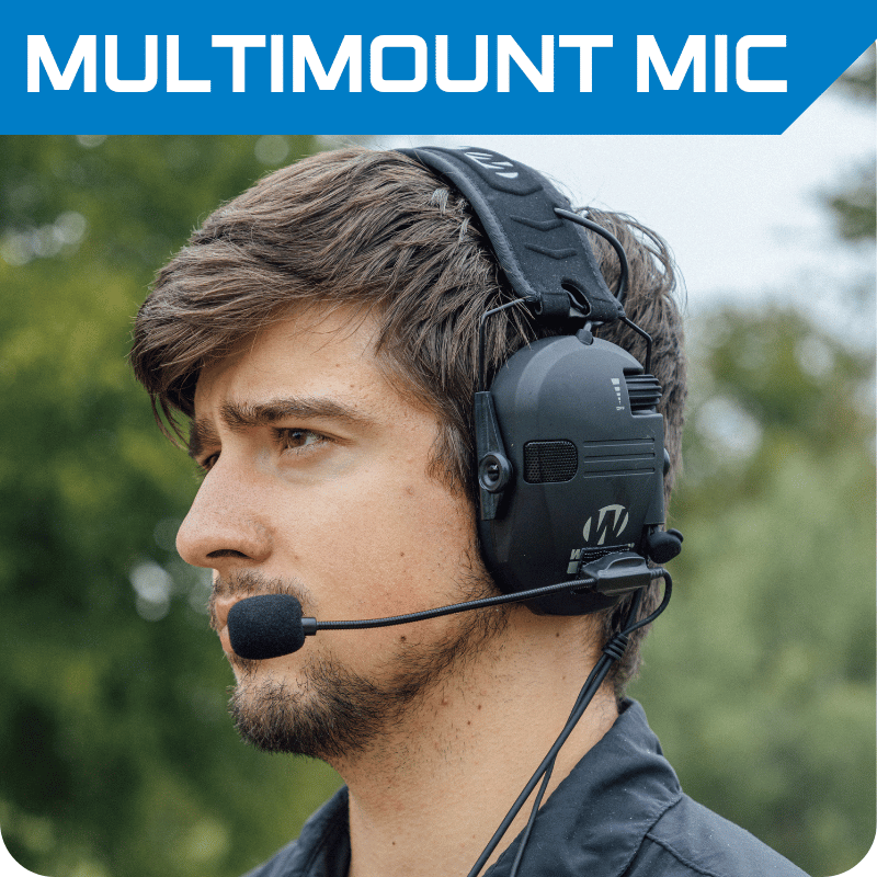 Multimount comms microphones for tactical headsets