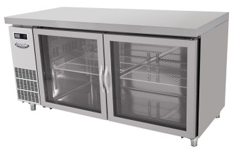 LGRT-2B-1500 S Series Undercounter Glass Door Refrigerator - Depth 700mm