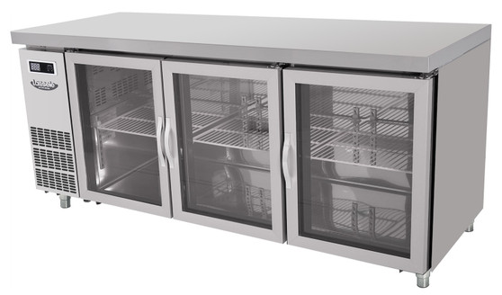 LGRT-3B-1800 S Series Undercounter Glass Door Refrigerator - Depth 700mm
